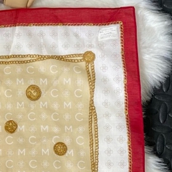 ❤ MCM Tan & Red Scrabble Design Mini Scarf Handkerchief NWT! - Picture 3 of 9
